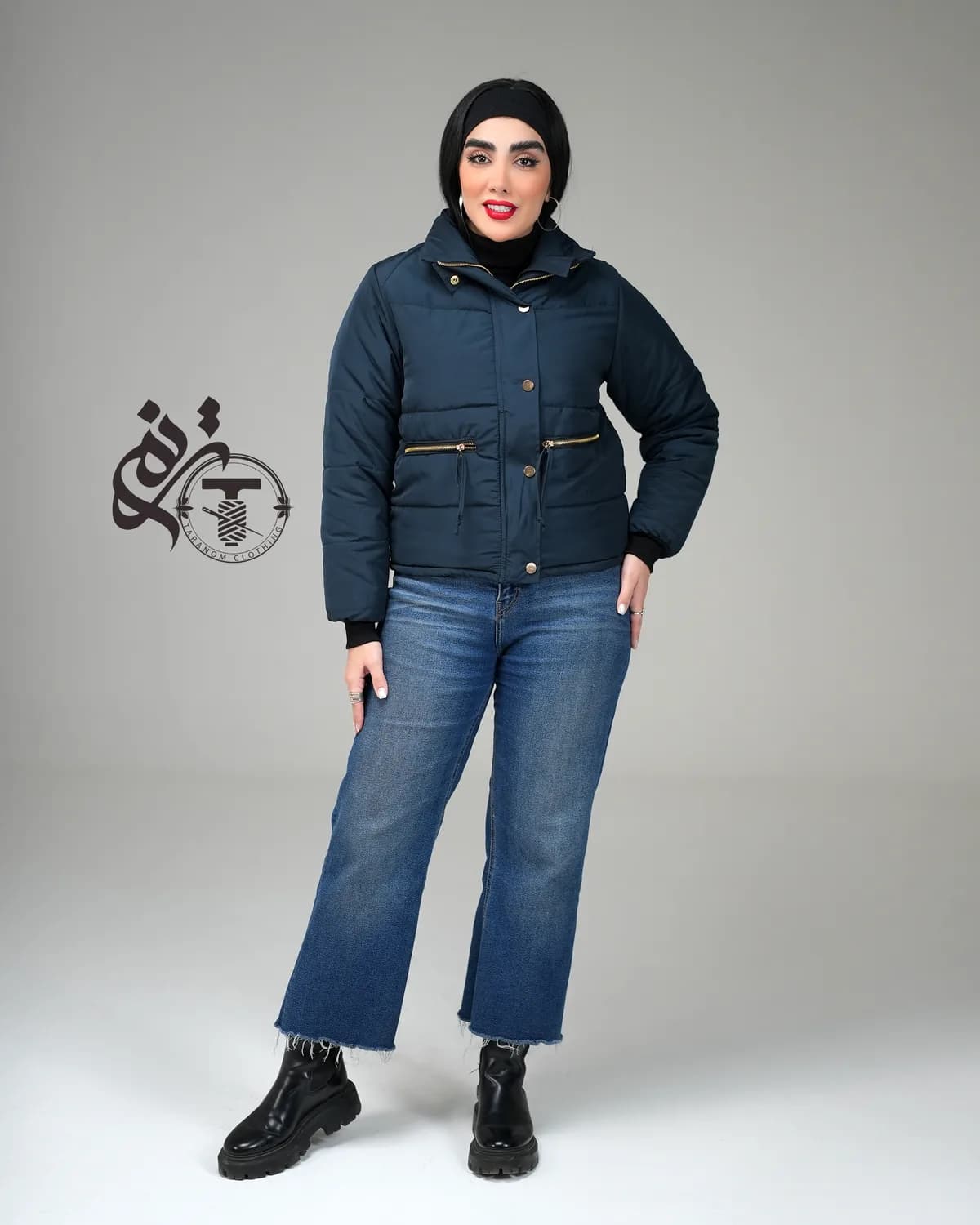 کاپشن بامبری — رنگ سرمه‌ای — مموری ضدآب 220 گرم