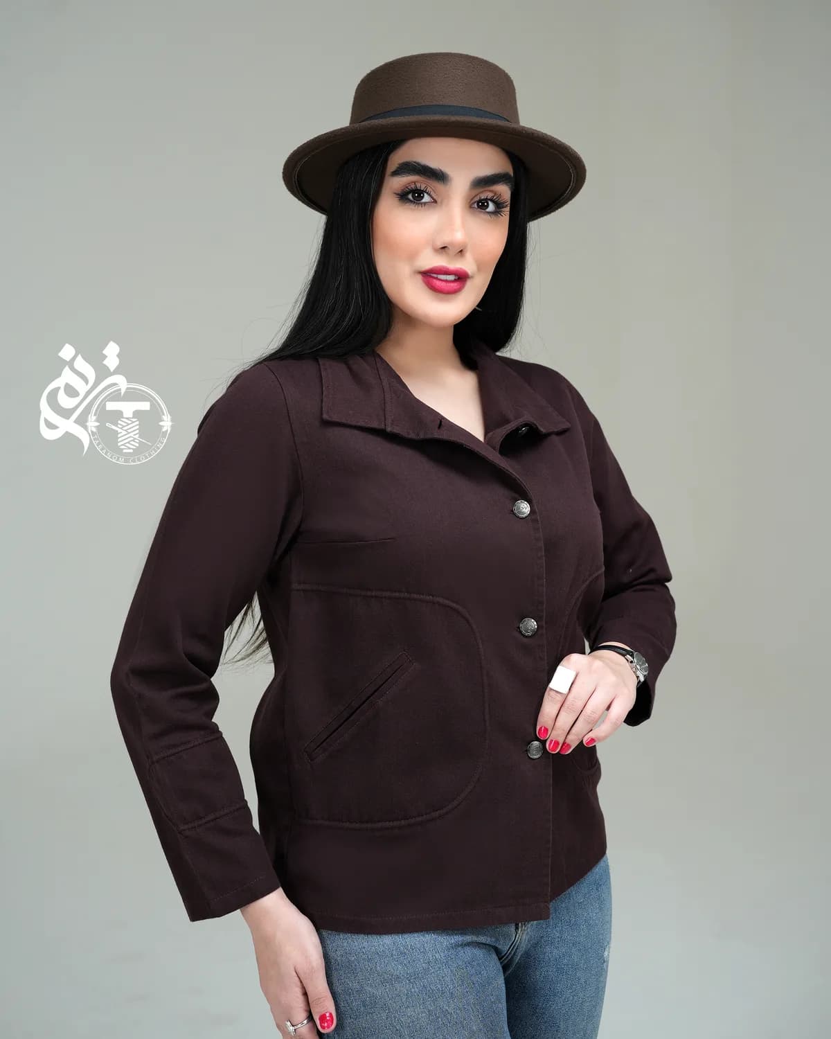 کت کتان کجراه مدل آلیس جزئیات دوخت