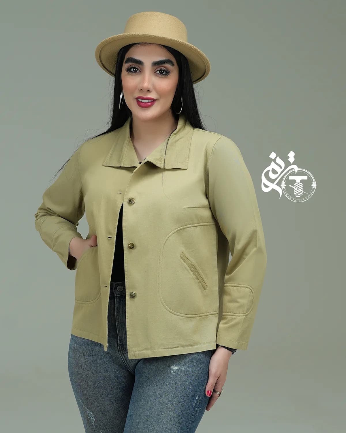 کت کتان کجراه مدل آلیس جزئیات دوخت