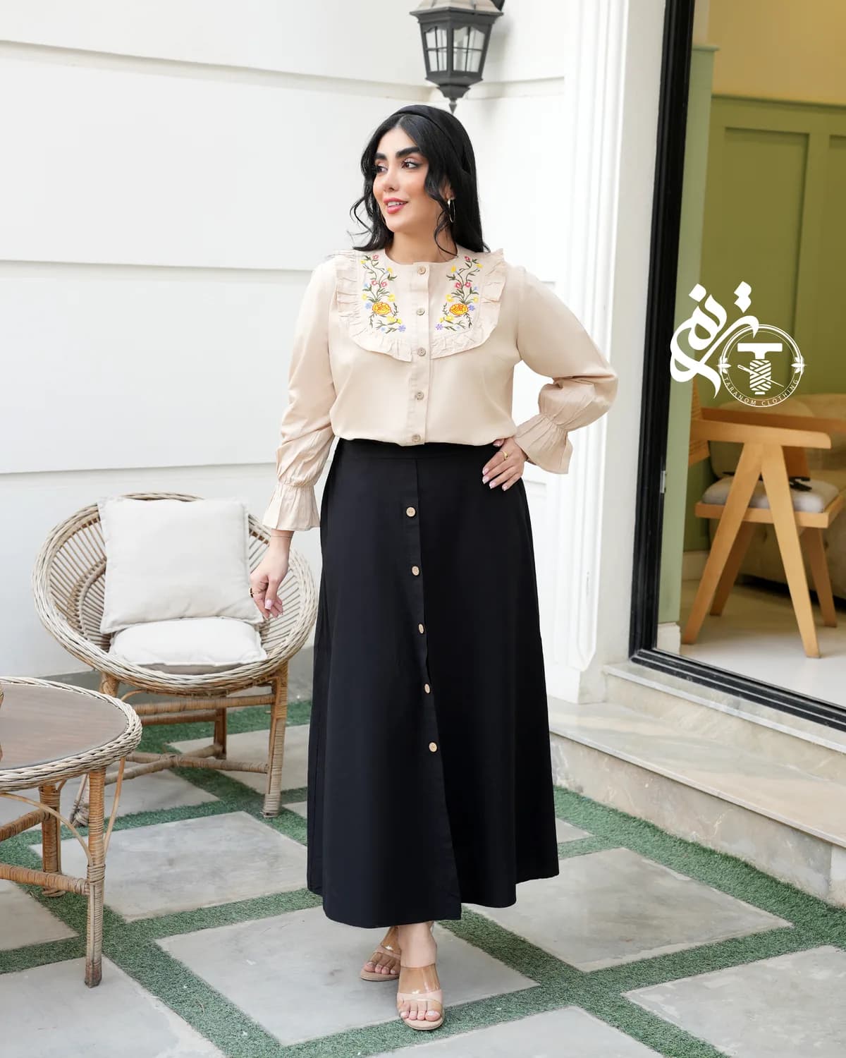 بلوز لینن سارا از روبرو